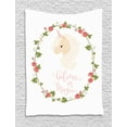 thumbnail image 1 of Saying Tapestry, Illustration of Unicorn in a Floral Frame Wreath Design and Believe in Magic Text, Wall Hanging for Bedroom Living Room Dorm Decor, 40W X 60L Inches, Multicolor, by Ambesonne, 1 of 2