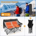 thumbnail image 3 of DKMOCO Heated Double Camping Chair, Heated Loveseat Chair for Outdoor W/3 Heat Levels & 4 Heating Zones, for Camping & Travel, Black, 3 of 6