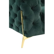 Divani Casa Quincey Transitional Velvet Accent Chair in Emerald Green