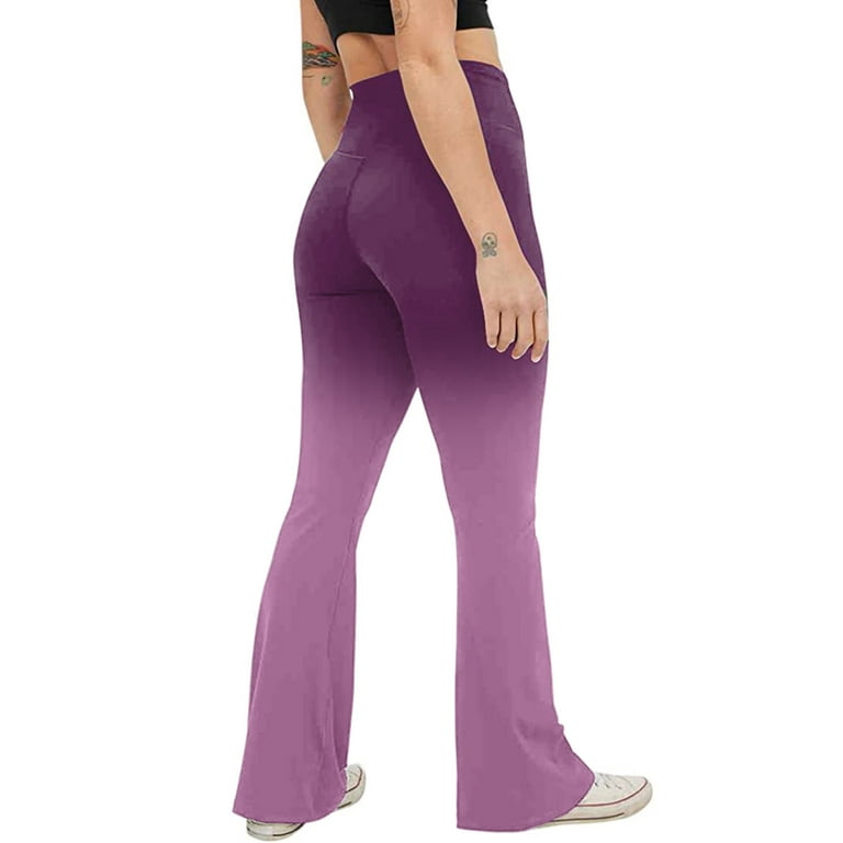 fvwitlyh Yoga Pants with Pockets for plus Size Petite Women Women Gradient  Print Yoga Pants Boot Cut Womens Yoga Pants Wide Leg
