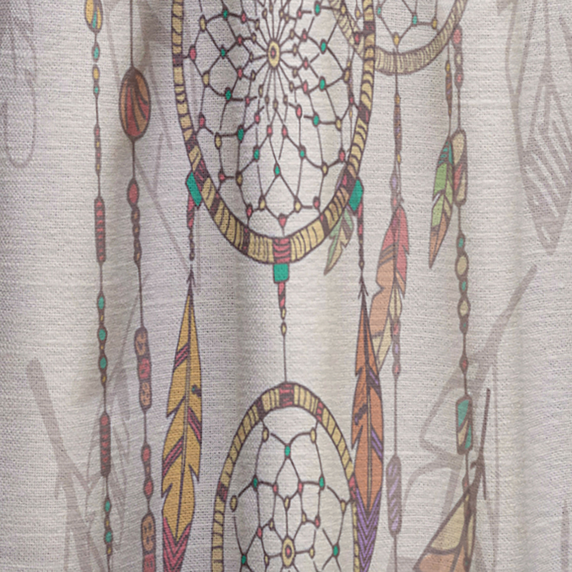 Designart 'Bohemian Dream Catcher With Feathers and Beads' Southwestern Curtain Panel