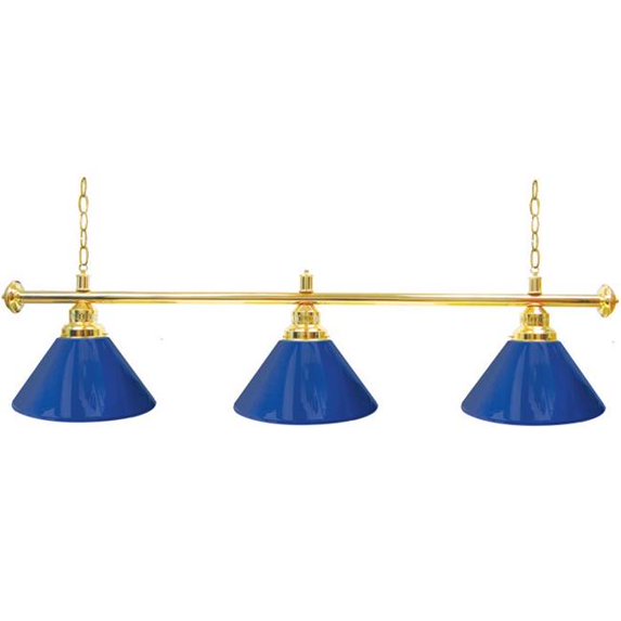 Trademark PB603-BLU Custom 3 Shade Billiard Lamp, Blue & Gold