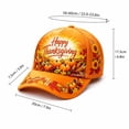 thumbnail image 3 of Voska Thanksgiving Harvest Baseball Cap Adjustable Fall Autumn Turkey Pumpkin Printed Hat Adult Casual Holiday Party Accessory A One Size, 3 of 5