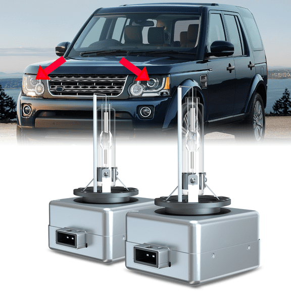 High Beam and Low Beam Headlight Bulb Set - Compatible with 2010 - 2016 Land Rover LR4 2011 2012 2013 2014 2015