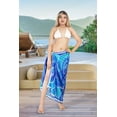thumbnail image 2 of HAPPY BAY Women's Beachwear Sarong Coverups Bikini Skirt Swim Cover up Summer Wraps Swimwear Beach Wrap Skirts for Women One Size Abstract, Sky Blue, 2 of 5