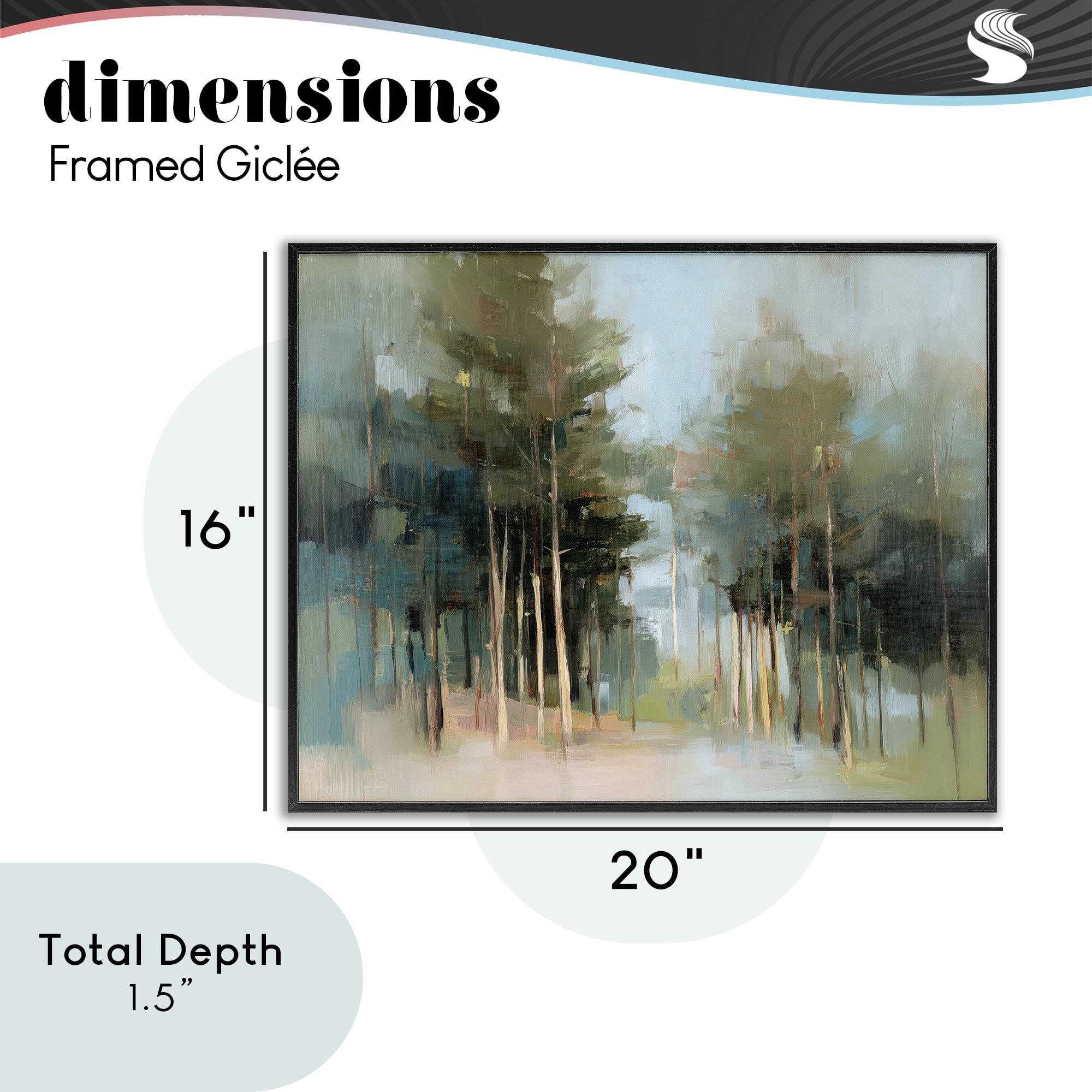 Stupell Industries The Grove Impressionist Forest Black Framed Giclee Art, design by Kim Curinga