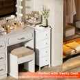 thumbnail image 4 of HYJY Narrow Dresser Storage Tower with 4 Removable Fabric Drawers - Slim Dresser with Steel Frame, Wood Top, Knob, White Dresser for Bathroom Organizer, Closet, Small Spaces,White Wood Texture, 4 of 7
