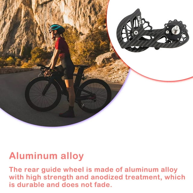 Oversized Ceramic Bearing Rustproof Pulley Rear Derailleur Cage Wear-resistant Hub Guide Wheel Kit Bike Accessories Outdoor Black SD3
