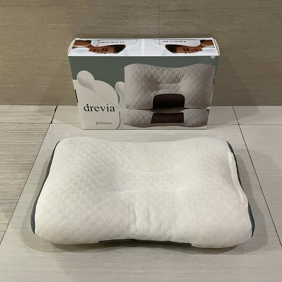 drevia Pillows,100% Natural Premium Latex Pillow,Memory Emulsion Pillow, Neck Contour Cervical Orthopedic Pillow for Sleeping Side Back Stomach Sleeper, Ergonomic Bed Pillow for Neck Pain