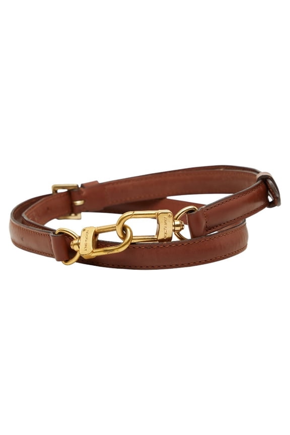 Pre-Owned Louis Vuitton Shoulder Strap Brown Leather Women's LOUIS VUITTON