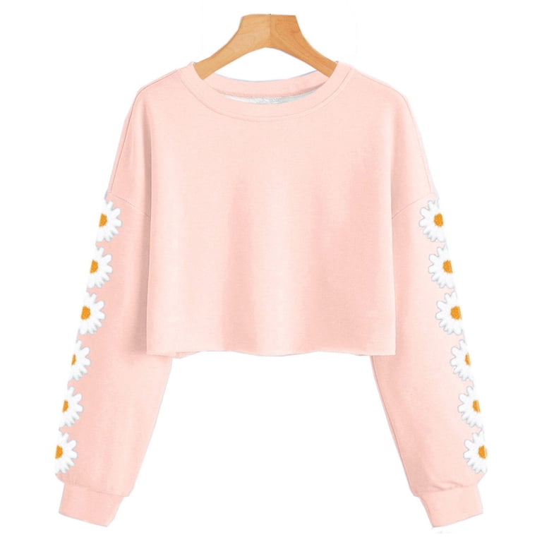 Girls Crop Top Girls Shirts Size 10-12 Kids Crop Tops Girls Long