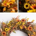 thumbnail image 4 of Fall Front Door Wreath,22" Artificial Floral Wreath with Colorful Daisies and Autumn Foliage Fall Orange Wreath for Front Door Wall Window and Thanksgiving Decor, 4 of 4