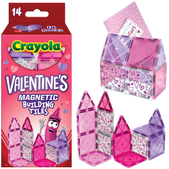 Set de 14 piezas de baldosas magnéticas de San Valentín CreateOn Crayola
