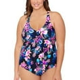 thumbnail image 2 of Women's Raisins Curve G840221 Plus Size Freshwater Trinidad Tankini Swim Top (Black Sand 14W), 2 of 2