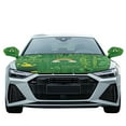thumbnail image 2 of Yuyamidu Rainbow Car Hood Cover Green Leaf Rearview Protector for Sedan Car Front Hood Cover St. Patrick's Day Car Side View Mirror Covers Automobile Decorative Accessories Set of 3, 2 of 7