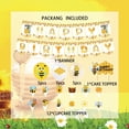 thumbnail image 2 of Cartoon Bee Theme Birthday Party Decoration Supplies Honey Bee Balloons Cake Topper Happy Birthday Banner Set, 2 of 6
