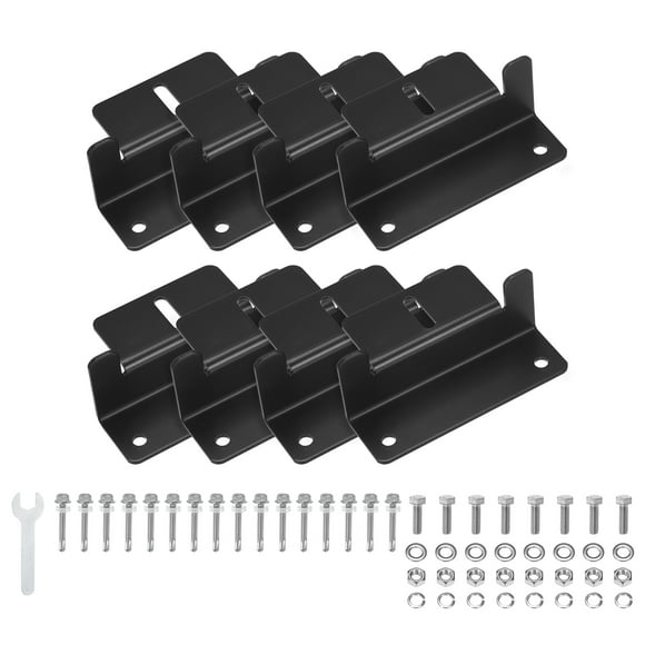 Uxcell 2 Sets of 4 Units Solar Panel Mounting Z Brackets Lightweight Corrosion-free Aluminum Anodized W Wrench Solar Panel Mounting Brackets Black