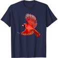 thumbnail image 1 of Cute Flying Northern Red Cardinal Bird Redbird Wings T-Shirt, 1 of 1