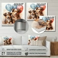 thumbnail image 4 of Designart "Puppies Parade Balloon Adventure I In Brown and Blue"Animal Nursery's Metal Wall Art Brown Nursery Living Room Wall Art, 4 of 6
