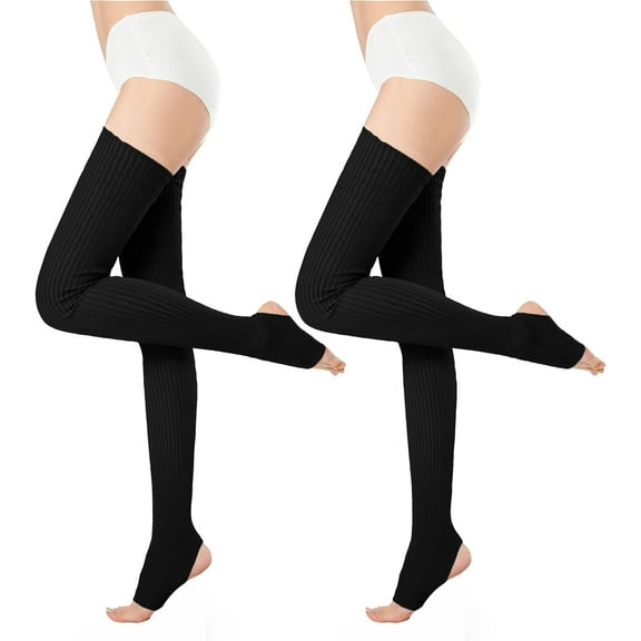 YEKEYI Women Girls Thigh High Neon Ribbed Long 80s 90s Party Skating Leg Warmers
