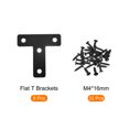 thumbnail image 3 of T Shape Bracket, 50x50x1mm Carbon Steel Mending Plates for Joint Fastener with Mounting Screws Black 8Pack, 3 of 6