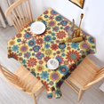 thumbnail image 2 of Pioneer Flower Floral Print Pattern Square Tablecloth, Waterproof Wipeable Spillproof Washable Table Cover for Home Kitchen Party Decor, 52"x52", 2 of 6