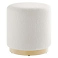 thumbnail image 3 of Modway Tilden 16" Round Sherpa Upholstered Ottoman in Ivory Natural, 3 of 8