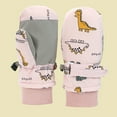 thumbnail image 2 of Bainana Little Boys Girls Gloves Dinosaur Print Stretchy Full Finger Mittens Cute Casual Winter Child Ski Gloves Pink Size 4-8 Years, 2 of 6