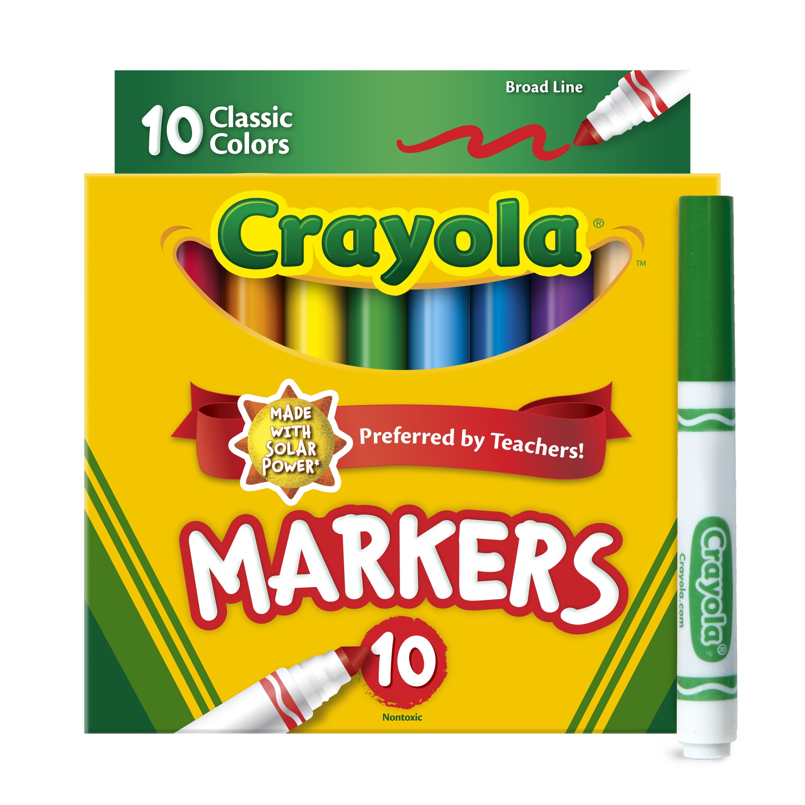 Crayola Classic Broad Line Markers, Art Supplies, Back to School Supplies,  10 Ct