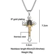 thumbnail image 3 of St. Benedict Crucifix Necklace for Men | Stainless Steel Jesus Cross Pendant | Two-Tone Religious Jewelry Gift for Catholic Men & Women, 3 of 7