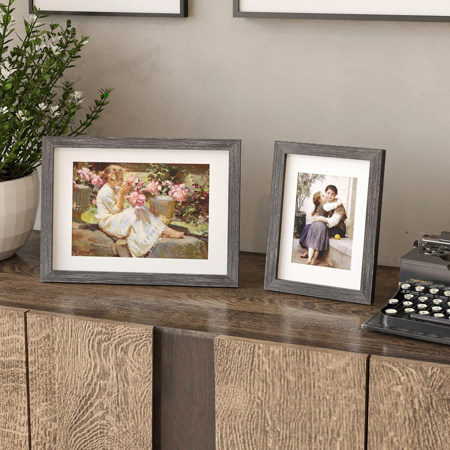 A5 Picture Frame, Ash Black Solid Wood Frame with Acrylic Plexiglass for Pictures 4x6 with Mat or A5 without Mat, Tabletop and Wall Mounting Display Photo Frame 1 Pack