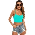 thumbnail image 3 of Alove Women Cropped Built-In Bra Camisole Adjustable Straps Tank Tops,2 -Packs, 3 of 6