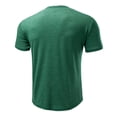thumbnail image 5 of Men Short Sleeve 100% Cotton Henley T-Shirt Casual Solid Color Button-up Shirt Tee Tops Green, 5 of 9