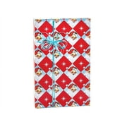 Pack of 1, Vintage Santa Gift Wrap, 24"x417' Counter Roll for Celebration, Party, Holiday, Birthday and Events, Made in USA