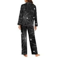 thumbnail image 4 of Garronmavis Halloween Spider Web Womens 2 Piece Pajama Set Long Sleeve Button Down Nightwear Cozy Warm Sleepwear Set Loungewear PJs for Women with Pockets, 4 of 7
