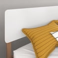 thumbnail image 2 of Max & Lily Full Size Bed Frame, Mid-Century Modern Solid Wood Platform Bed for Kids, White/Pecan, 2 of 4