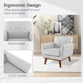thumbnail image 5 of Canddidliike Modern Accent Chair Upholstered Linen Fabric Armchair with Removable Padded Seat Cushion, Velvet Lounge Reading Chair, Upholstered Armchair for Living Room, Bedroom, Dorm, Gray, 5 of 6