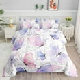 thumbnail image 2 of Psoiuetr Watercolor Butterfly Comforter Set Full Size for Girls Kids Teens Pink Purple Bedding Set 3 Pieces, 2 of 7