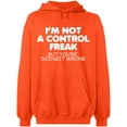thumbnail image 2 of OXI Hoodie Sweatshirt - Not a Control Freak, Basic Casual Hoodie for Men's and Women Fleece Hoodie Long Sleeve - Orange 3X-Large, 2 of 3