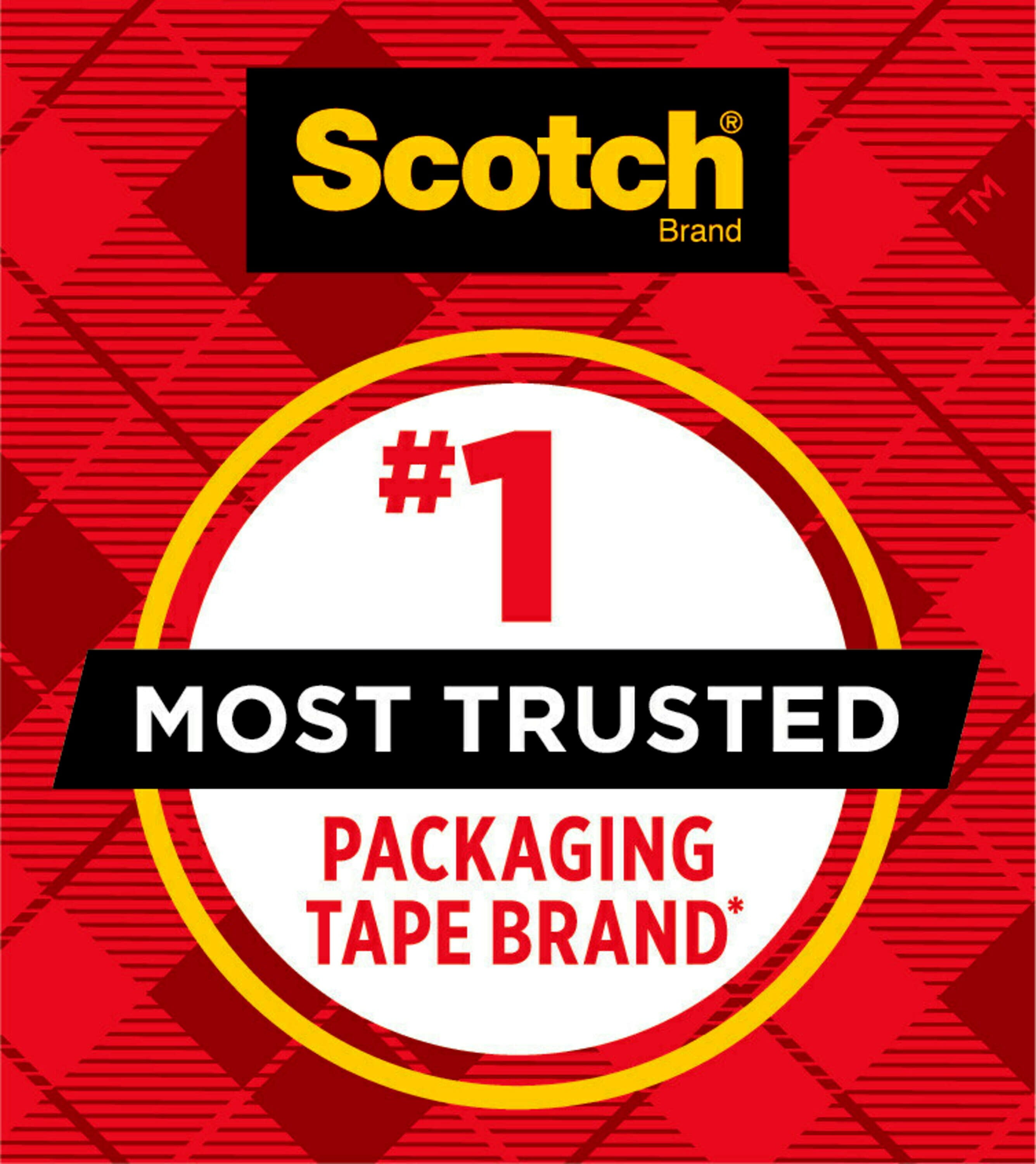 Scotch Brand Heavy Duty Shipping Packaging Tape, 1 Roll with Dispenser,  1.88 x 22.2 Yards, 1.5 Core, Great for Packing, Shipping & Moving, Clear