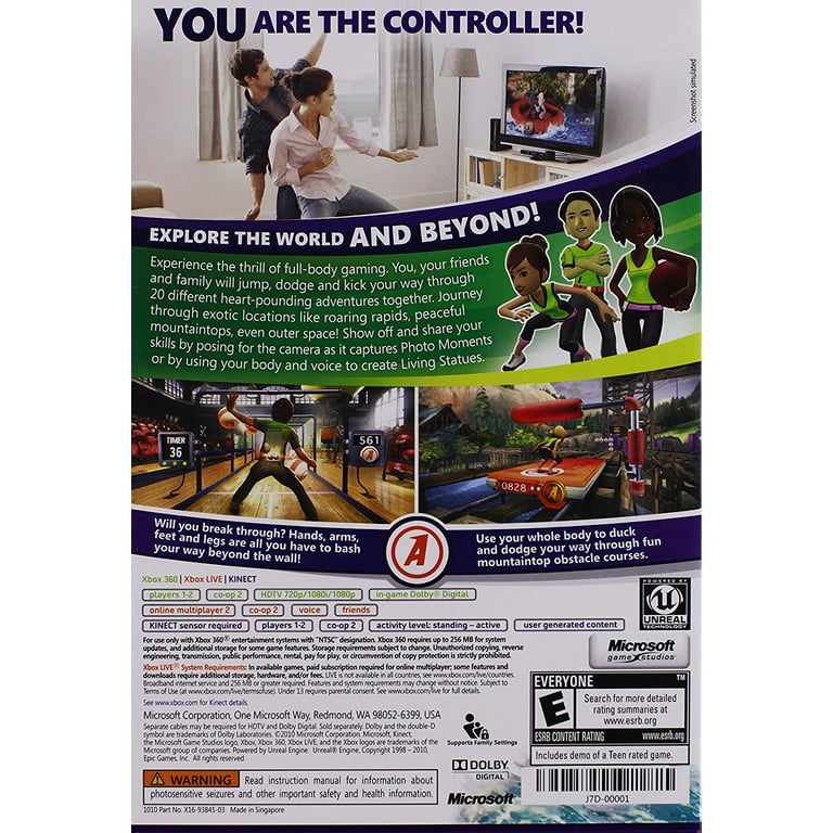 Kinect Adventures Xbox 360 Xbox One Compatible Video Game Complete W/ Manual