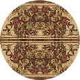 thumbnail image 1 of Ahgly Company Machine Washable Indoor Round Transitional Red Brown Area Rugs, 6' Round, 1 of 7