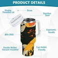 thumbnail image 2 of Yayeee 40oz Stainless Steel Tumbler with Straw and Handle Double-Wall Insulated Travel Water Bottle, Fish Pattern, 2 of 8