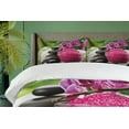 thumbnail image 4 of Ambesonne Spa Duvet Cover Set, Black Stones, 2-Calking, Fuchsia Black and Green, 4 of 7