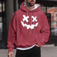 thumbnail image 1 of Sudadera con capucha de Halloween para hombre, informal, de moda, con cuello redondo, estampado, manga larga, blusa de poliéster, 1 of 5