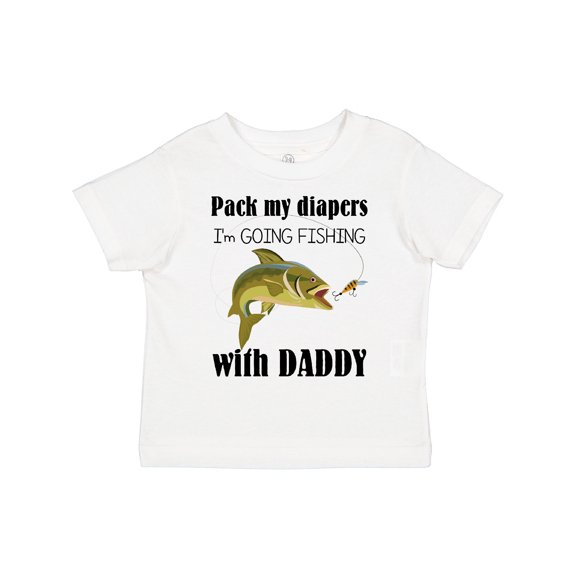 Inktastic Pack My Diapers, I'm Going Fishing with Daddy Boys or Girls Toddler T-Shirt