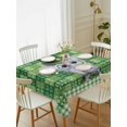 thumbnail image 2 of St. Patrick's Day Rectangle Tablecloth, Spring Lucky Shamrock Cute Puppy Green Plaid Waterproof & StainResistant Tablecloth, Washable Oil-proof Table Cover for Dining/Party/Wedding/Buffet 60x84 In, 2 of 9