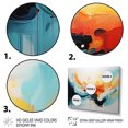 thumbnail image 3 of Designart "Waves of Color Blue and Orange Abstract III" Abstract Framed Wall Art Decor - Modern Blue Abstract Painting Bedroom Framed Canvas Wall Art, 3 of 6
