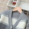 thumbnail image 4 of NAISIBABY Kids Boys Cardigan Sweater 7T, Buttons V-Neck Loose Fit Knit Long Sleeve Fall Winter Fashion Outwear Gray(5-14T), 4 of 9