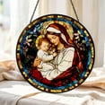 thumbnail image 2 of Virgin Mary Stained Glass Style Wall and Window Decoration, Virgin Mary Suncatcher Wall Art, Christian Home Decor Virgin Mary Window Hanging, 2 of 5